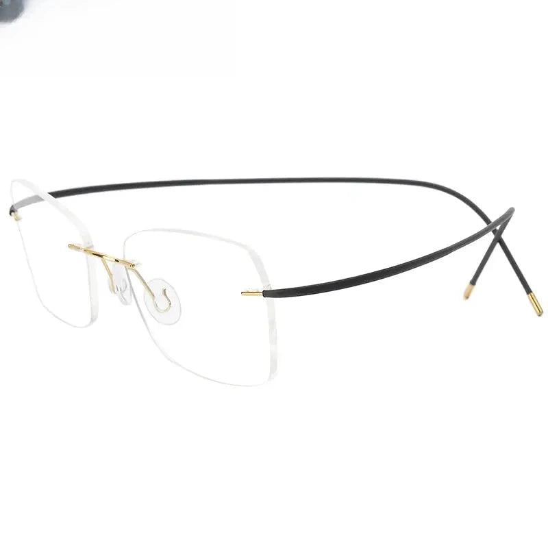 Unisex Oval Rimless Titanium Prescription Glasses 1615 — view 2 | Rx Spectacle