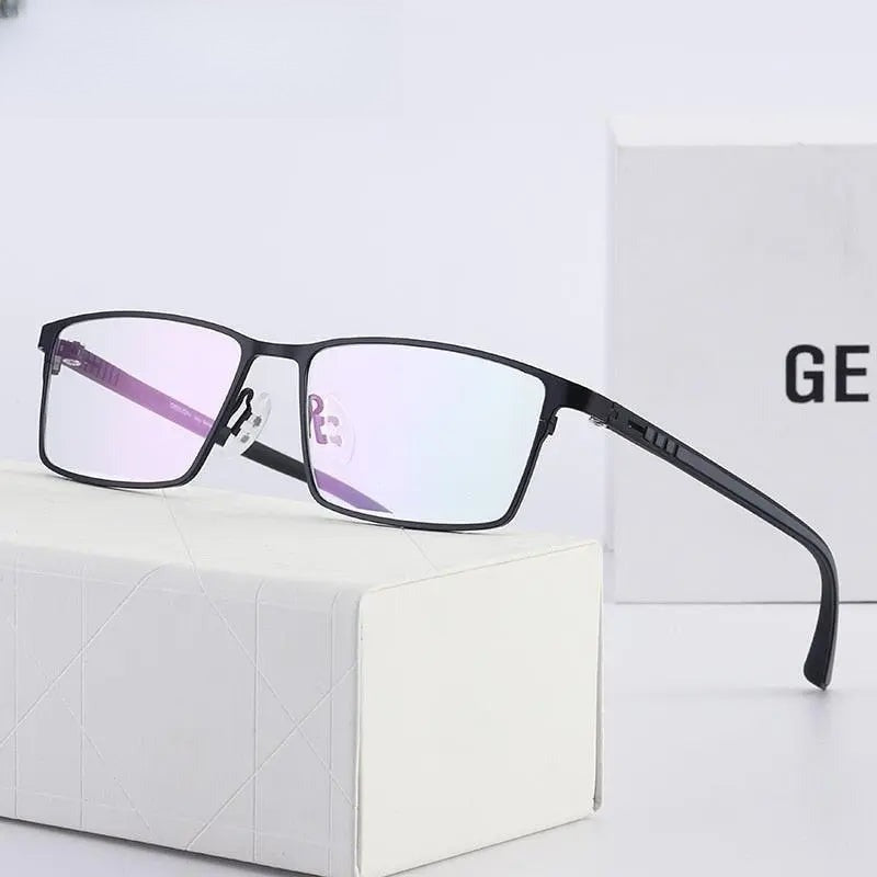 Men's Square Full Rim Alloy Prescription Glasses 9386 — view 1 | Rx Spectacle