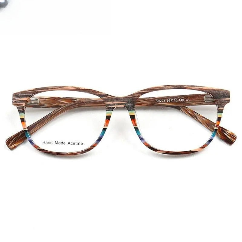 Unisex Cat Eye Full Rim Acetate Prescription Glasses 9224 — view 6 | Rx Spectacle