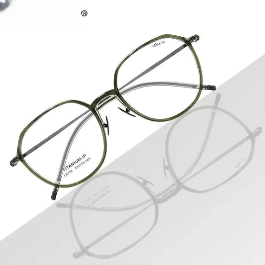 Women's Oval Full Rim Titanium Reading Glasses 91164 — view 1 | Rx Spectacle
