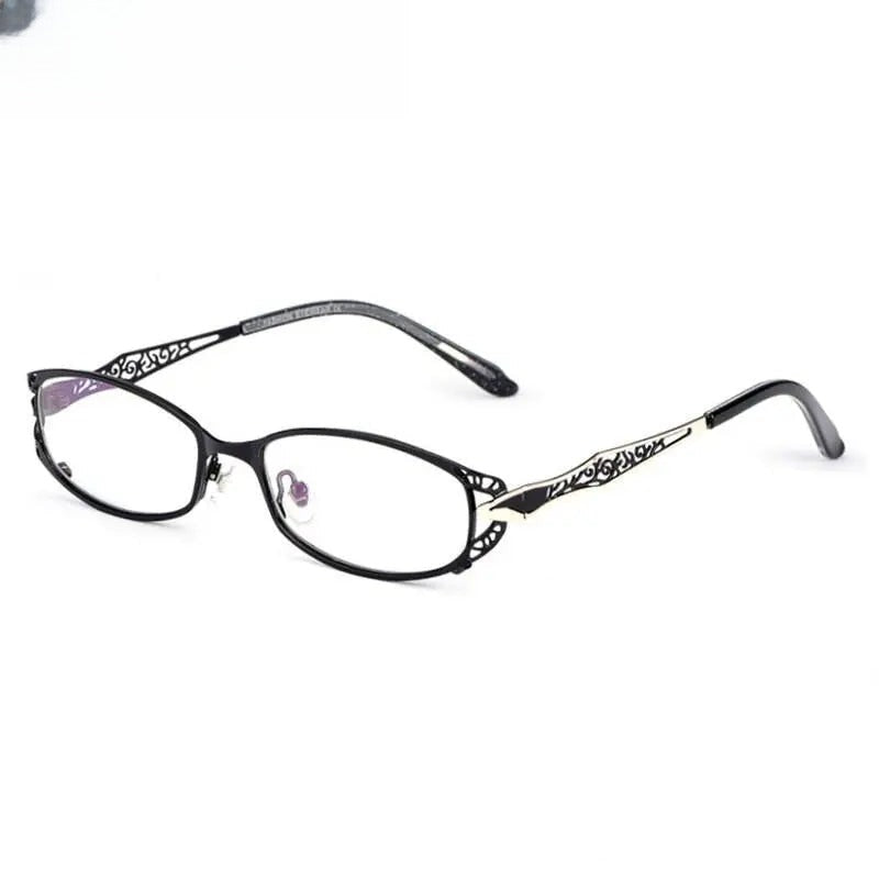 Women's Oval Full Rim Stainless Steel Prescription Glasses 8982 — view 3 | Rx Spectacle