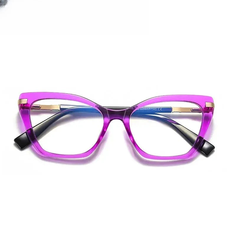 Women's Cat Eye Full Rim Titanium Prescription Glasses 612104 — view 1 | Rx Spectacle