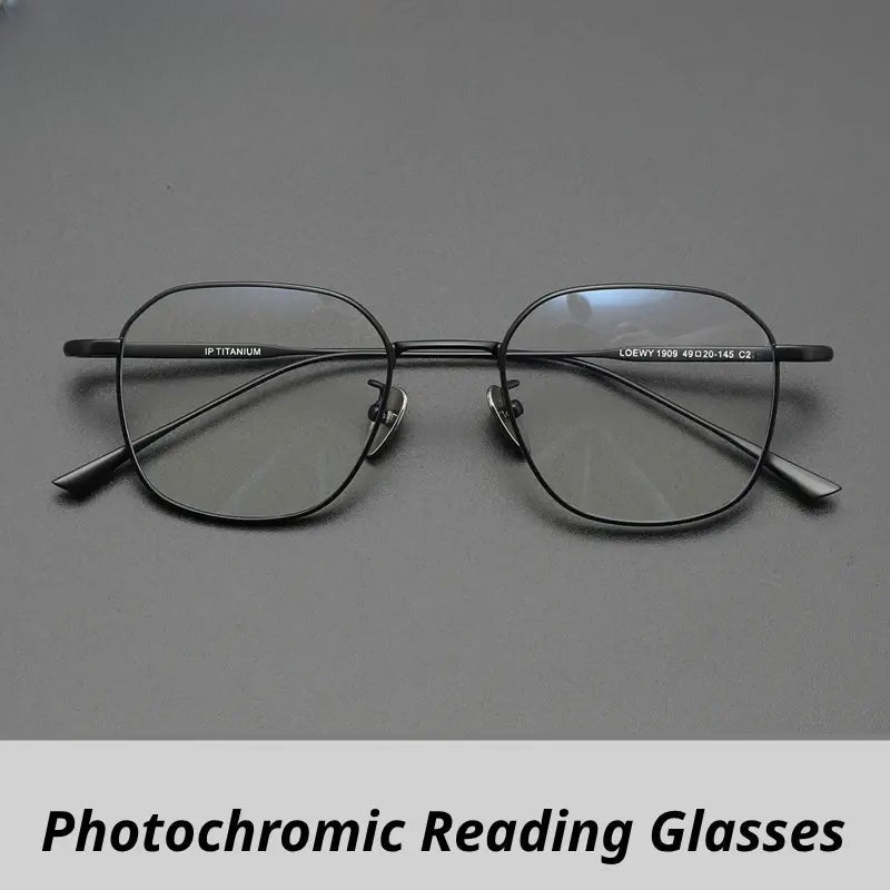 Unisex Polygon Full Rim Titanium Reading Glasses 531845 — view 1 | Rx Spectacle