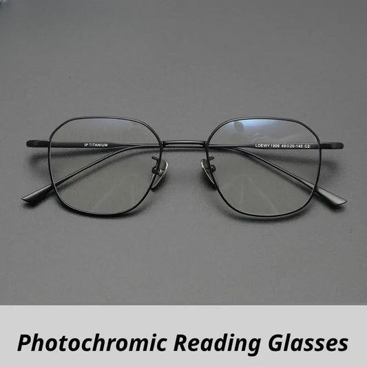 Unisex Polygon Full Rim Titanium Reading Glasses 531845 — view 1 | Rx Spectacle