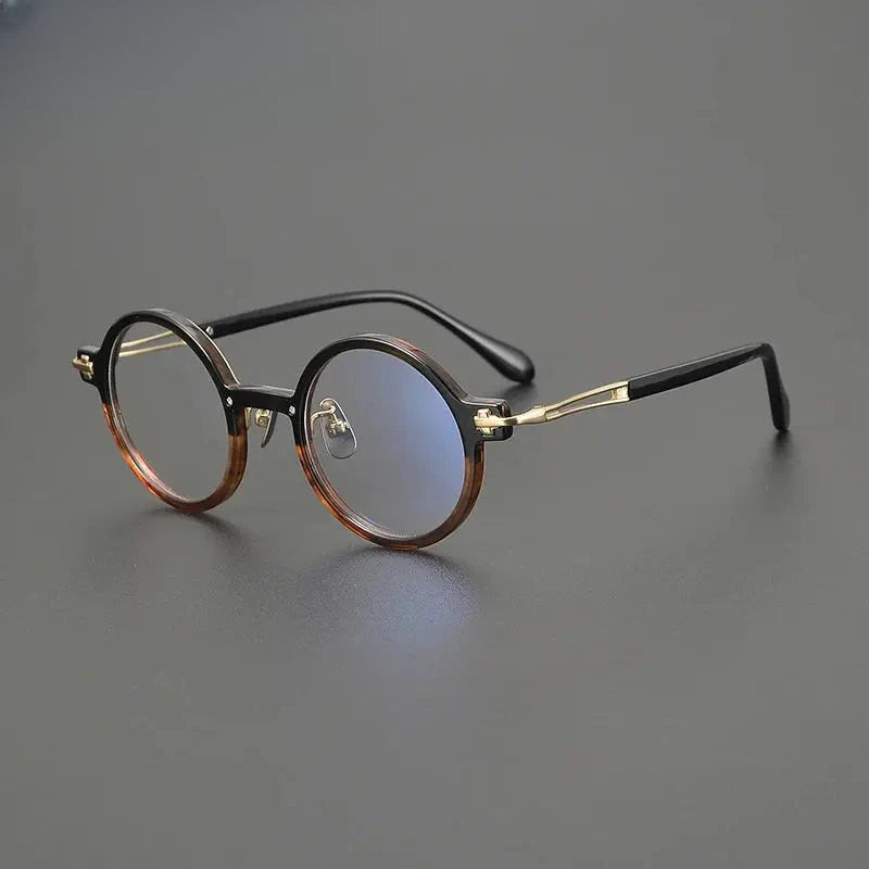 Unisex Round Full Rim Titanium Prescription Glasses Gxyj1568 — view 5 | Rx Spectacle