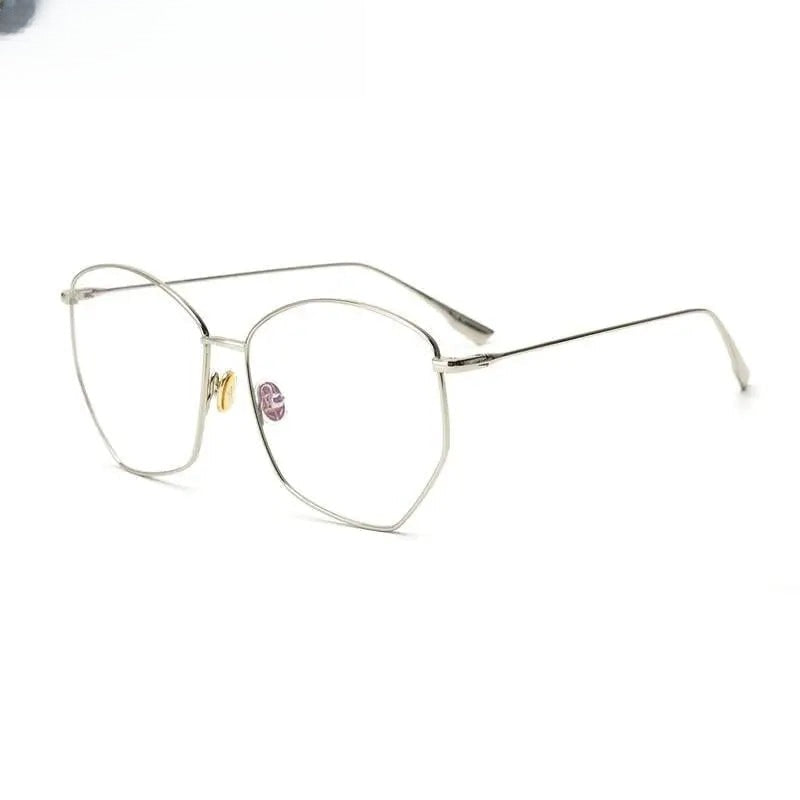 Women's Irregular Full Rim Titanium Prescription Glasses 8302 — view 2 | Rx Spectacle