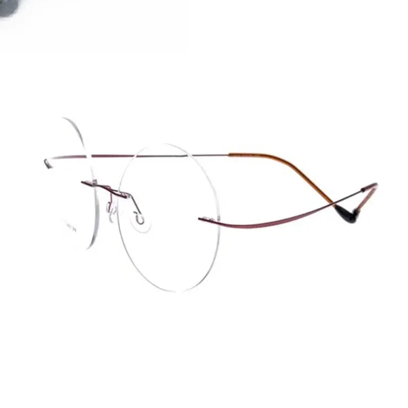 Unisex Round Rimless Titanium Prescription Glasses 259613 — view 6 | Rx Spectacle