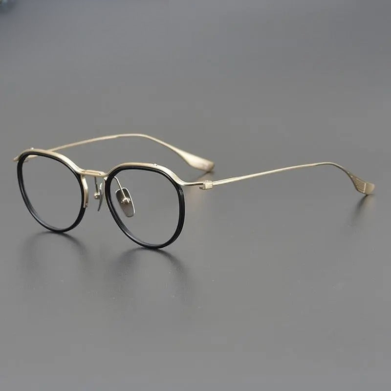 Unisex Round Full Rim Titanium Prescription Glasses Gxyj895 — view 5 | Rx Spectacle