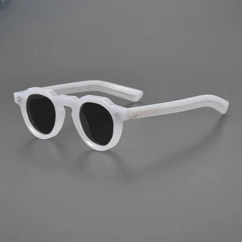 Unisex Round Full Rim Acetate Flat Top Prescription Glasses M002 — view 24 | Rx Spectacle