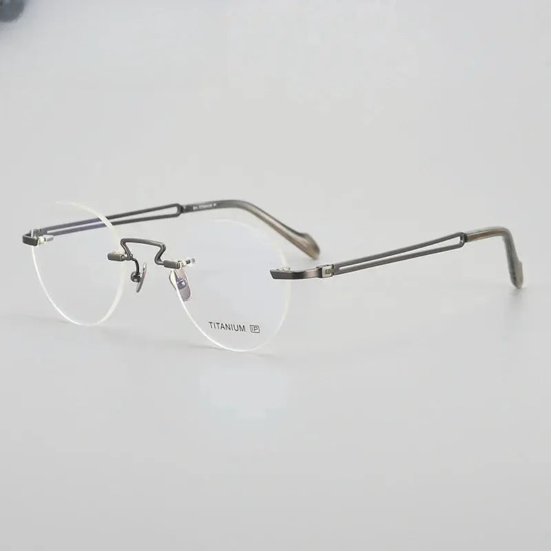 Women's Round Rimless Titanium Prescription Glasses 419063 — view 6 | Rx Spectacle
