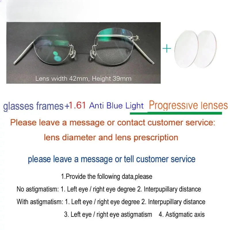 Unisex Oval Rimless Stainless Steel Screwless Prescription Glasses 313533 — view 10 | Rx Spectacle