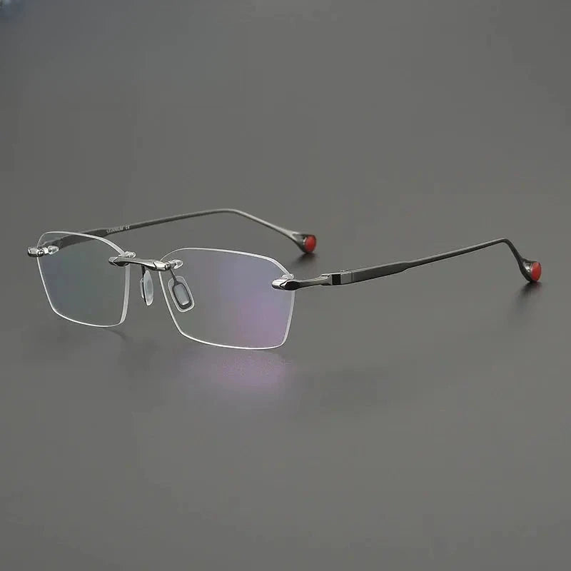 Unisex Oval Rimless Titanium Prescription Glasses G41307 — view 6 | Rx Spectacle