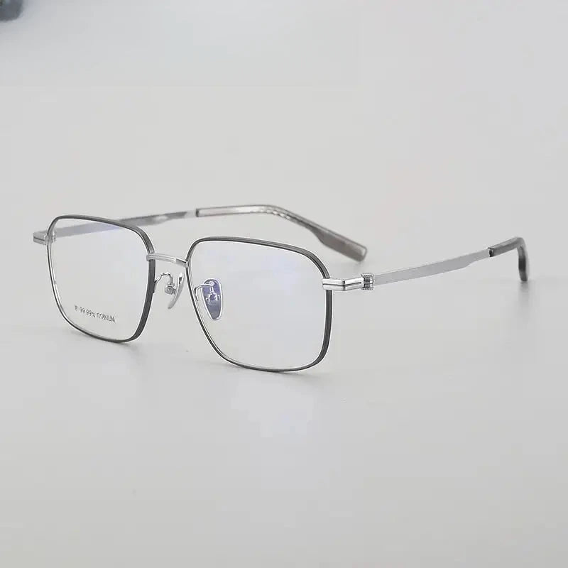 Unisex Square Full Rim Titanium Prescription Glasses 616021 — view 4 | Rx Spectacle