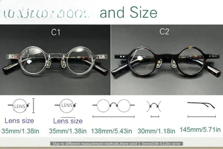 Unisex Round Full Rim Acetate Prescription Glasses 3840 — view 9 | Rx Spectacle