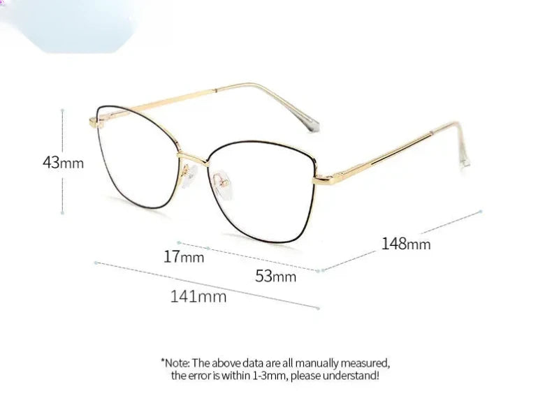 Women's Cat Eye Full Rim Alloy Clip-On Reading Glasses 70152 — view 2 | Rx Spectacle