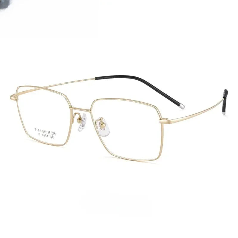 Unisex Polygon Full Rim Titanium Prescription Glasses 406307 — view 4 | Rx Spectacle
