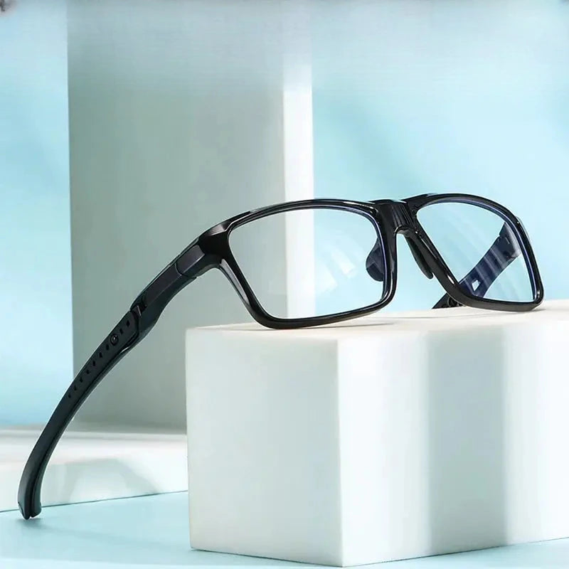 Unisex Square Full Rim Titanium Sports Glasses 81282 — view 1 | Rx Spectacle
