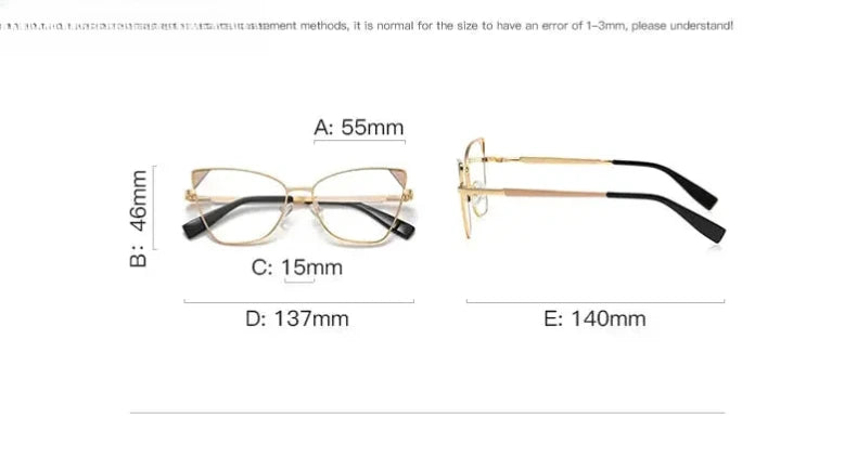 Women's Cat Eye Full Rim Titanium Reading Glasses 3046 — view 14 | Rx Spectacle
