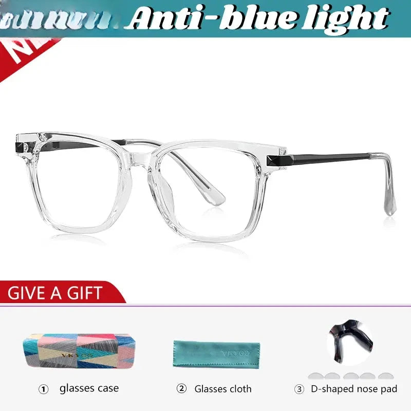 Men's Square Full Rim Titanium Reading Glasses 67244 — view 5 | Rx Spectacle