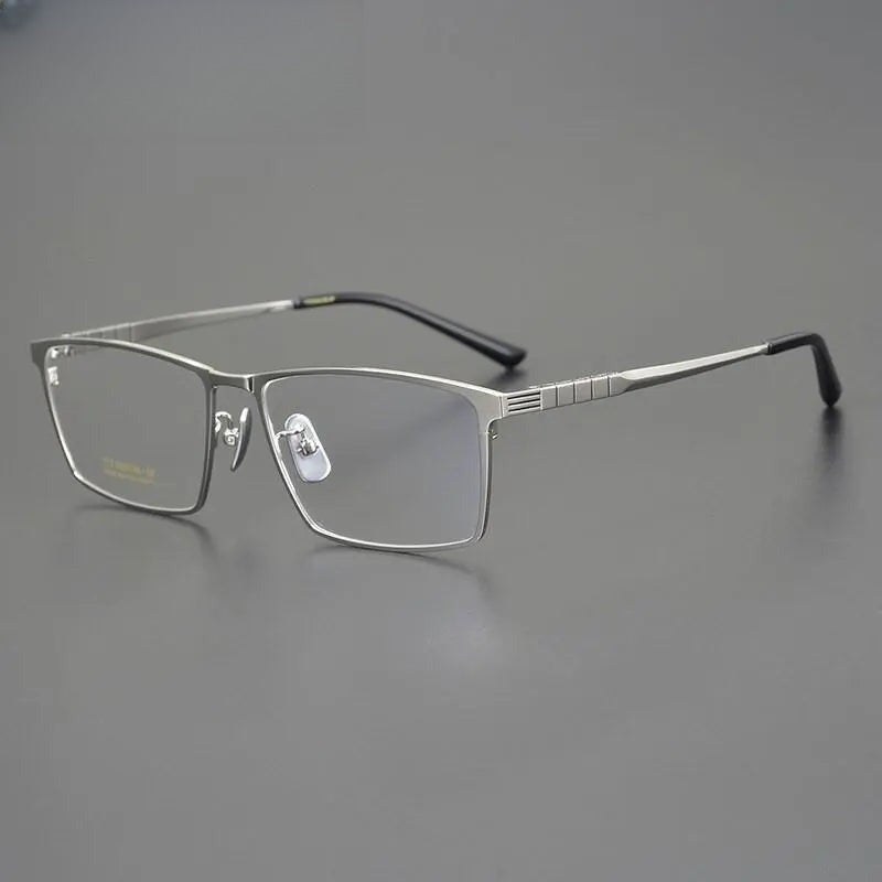 Men's Square Full Rim Titanium Prescription Glasses Dj066 — view 5 | Rx Spectacle