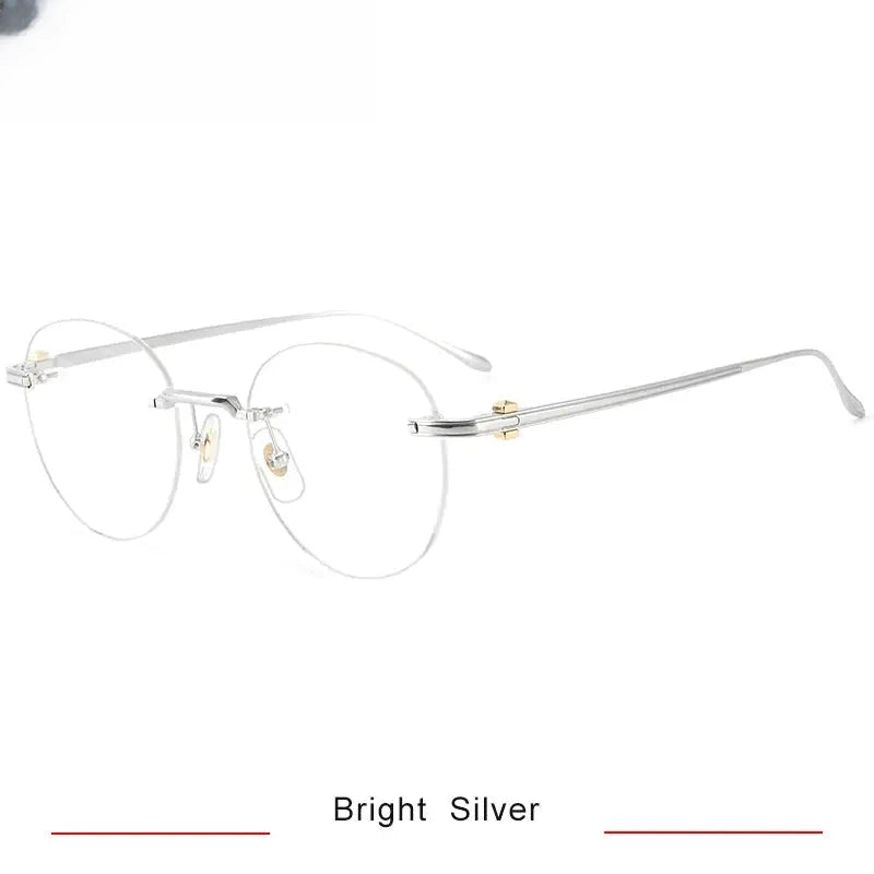 Women's Oval Rimless Titanium Prescription Glasses 303420 — view 3 | Rx Spectacle