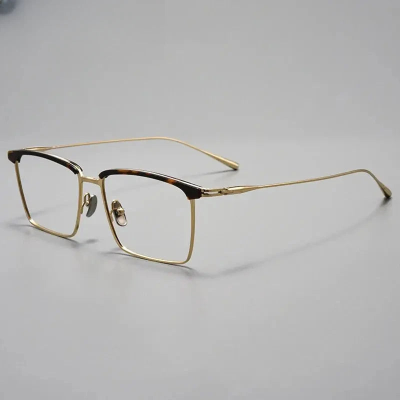 Unisex Browline Full Rim Titanium Prescription Glasses 39887 — view 3 | Rx Spectacle