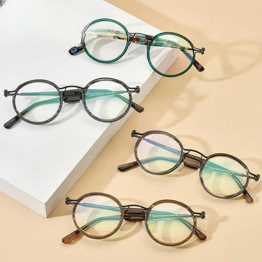 Unisex Round Full Rim Titanium Prescription Glasses Gxyj737 — view 1 | Rx Spectacle
