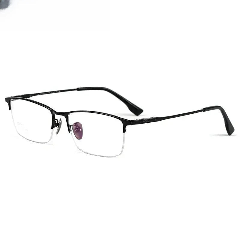 Men's Square Semi-Rimless Titanium Prescription Glasses 316009 — view 4 | Rx Spectacle