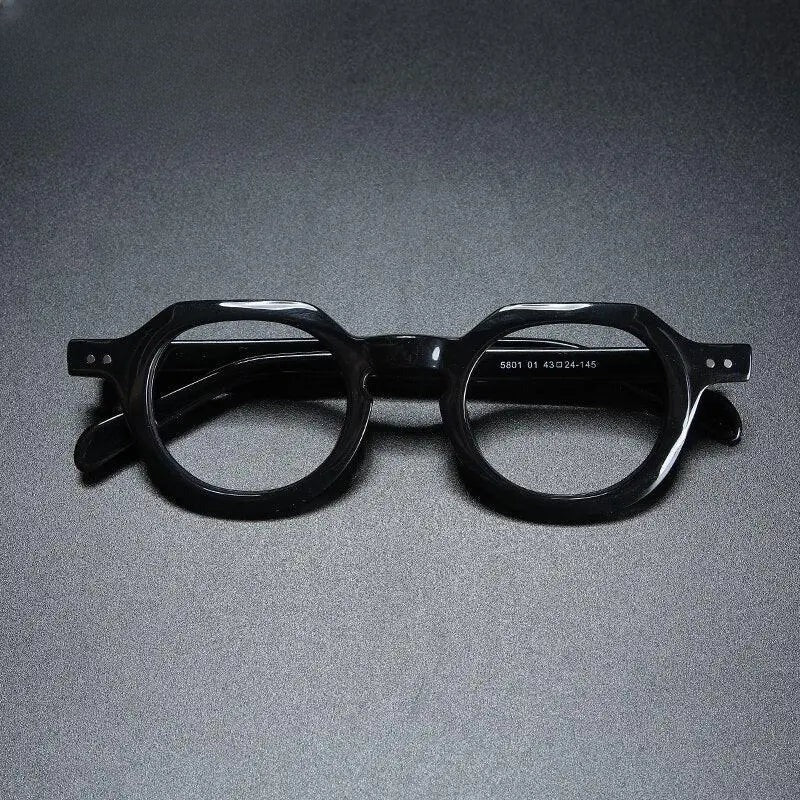 Unisex Round Full Rim Acetate Prescription Glasses Gxyj912 — view 2 | Rx Spectacle