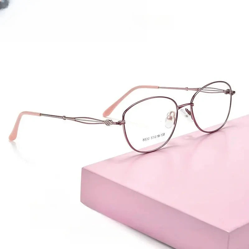 Women's Cat Eye Full Rim Alloy Prescription Glasses 85301 — view 1 | Rx Spectacle