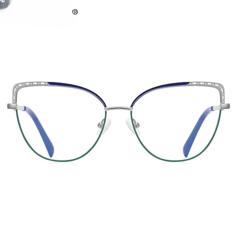 Women's Cat Eye Full Rim Alloy Reading Glasses 3112 — view 4 | Rx Spectacle