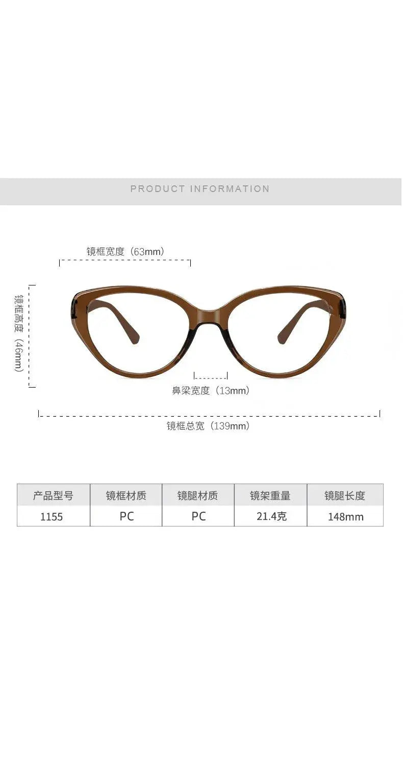 Women's Cat Eye Full Rim Titanium Prescription Glasses 81059 — view 2 | Rx Spectacle