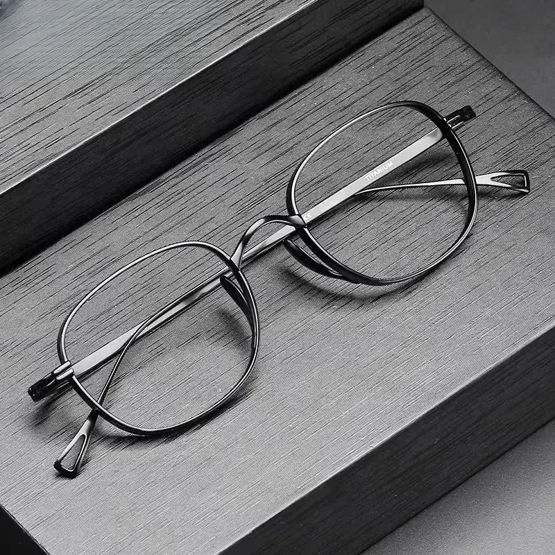 Unisex Oval Full Rim Titanium Prescription Glasses 810518 — view 1 | Rx Spectacle