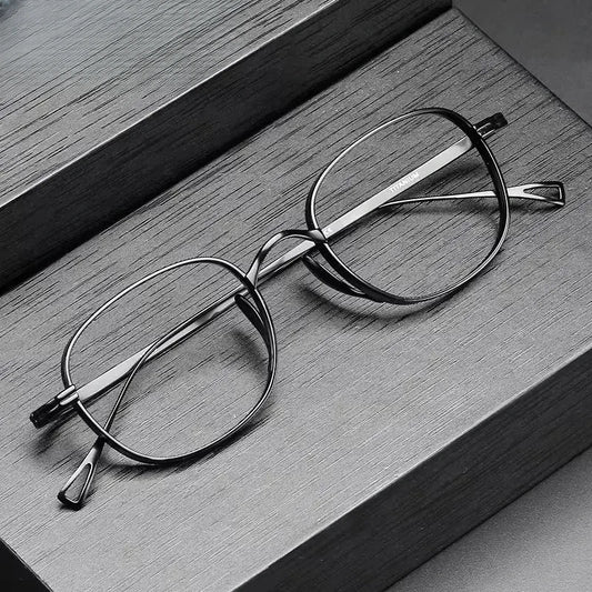 Unisex Oval Full Rim Titanium Prescription Glasses 810518 — view 1 | Rx Spectacle