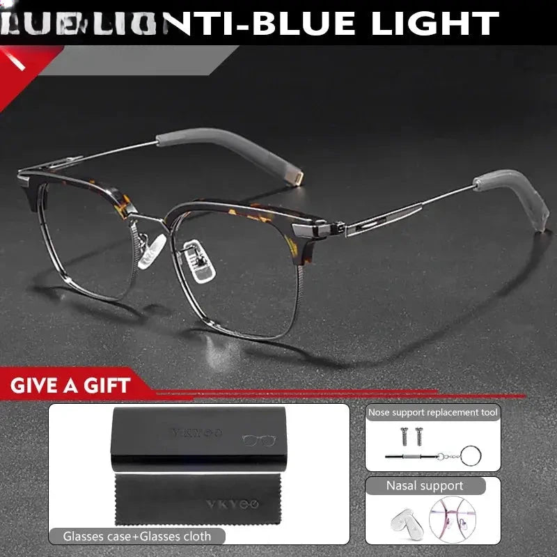 Unisex Square Full Rim Titanium Reading Glasses 814107 — view 5 | Rx Spectacle