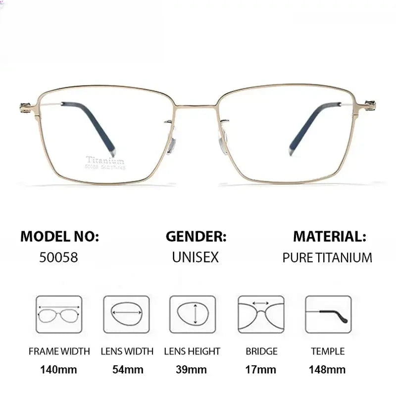 Men's Square Full Rim Titanium Prescription Glasses 750058 — view 2 | Rx Spectacle