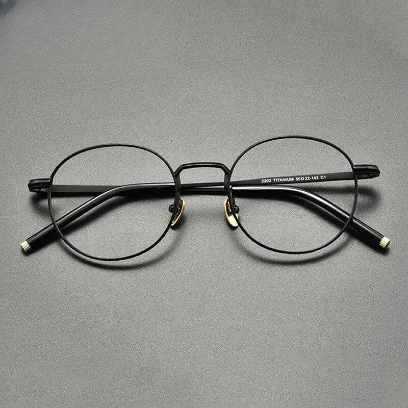 Unisex Round Full Rim Titanium Prescription Glasses Gxyj849 — view 9 | Rx Spectacle
