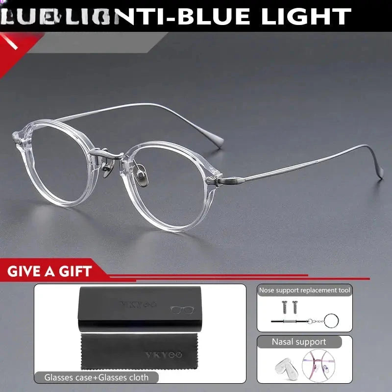 Unisex Oval Full Rim Titanium Reading Glasses 517182 — view 6 | Rx Spectacle