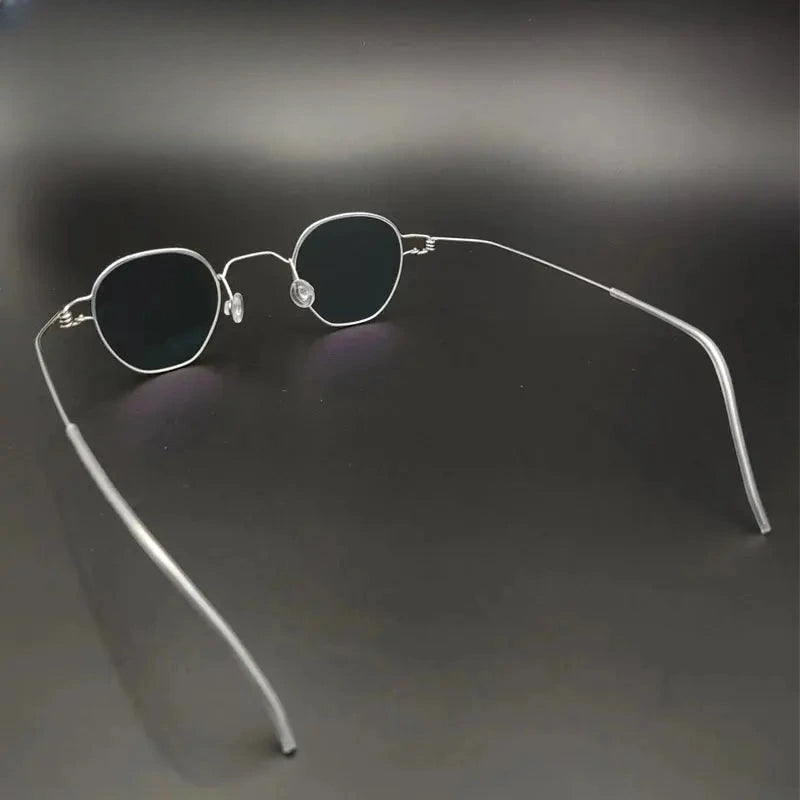 Unisex Polygon Full Rim Stainless Steel Prescription Glasses Y13840 — view 5 | Rx Spectacle