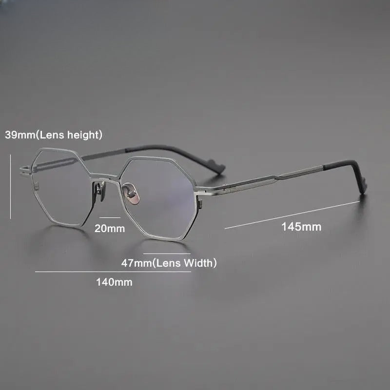 Unisex Polygon Full Rim Titanium Prescription Glasses Gxyj1034 — view 7 | Rx Spectacle
