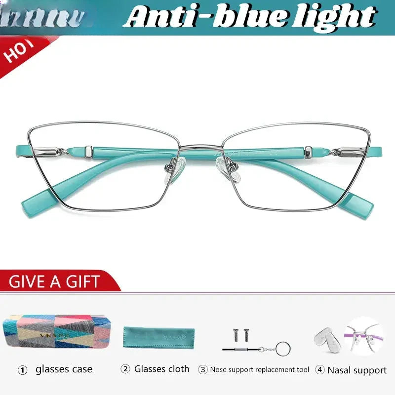 Unisex Square Full Rim Stainless Steel Reading Glasses 3012 — view 9 | Rx Spectacle