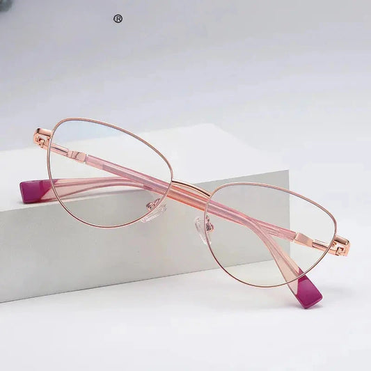 Women's Cat Eye Full Rim Alloy Reading Glasses 3020 — view 1 | Rx Spectacle