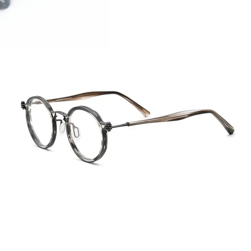 Unisex Round Full Rim Titanium Prescription Glasses Gxyj737 — view 10 | Rx Spectacle