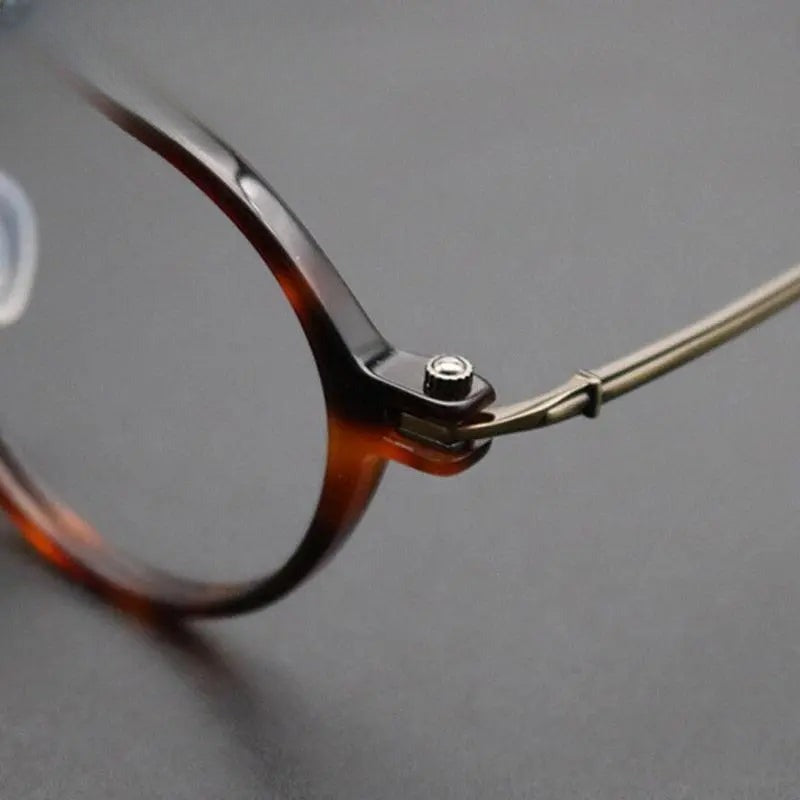 Unisex Round Full Rim Titanium Prescription Glasses Gxyj696 — view 7 | Rx Spectacle