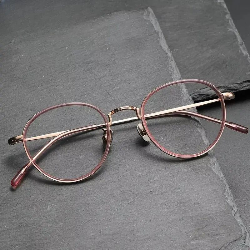 Women's Round Full Rim Titanium Prescription Glasses 85074 — view 1 | Rx Spectacle