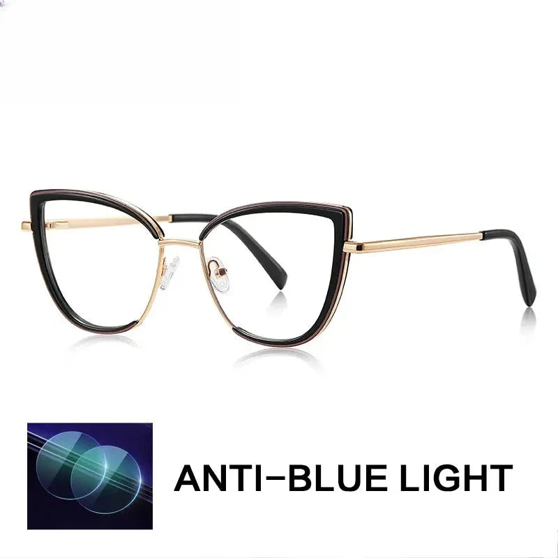Women's Cat Eye Full Rim Titanium Reading Glasses G3153 — view 4 | Rx Spectacle