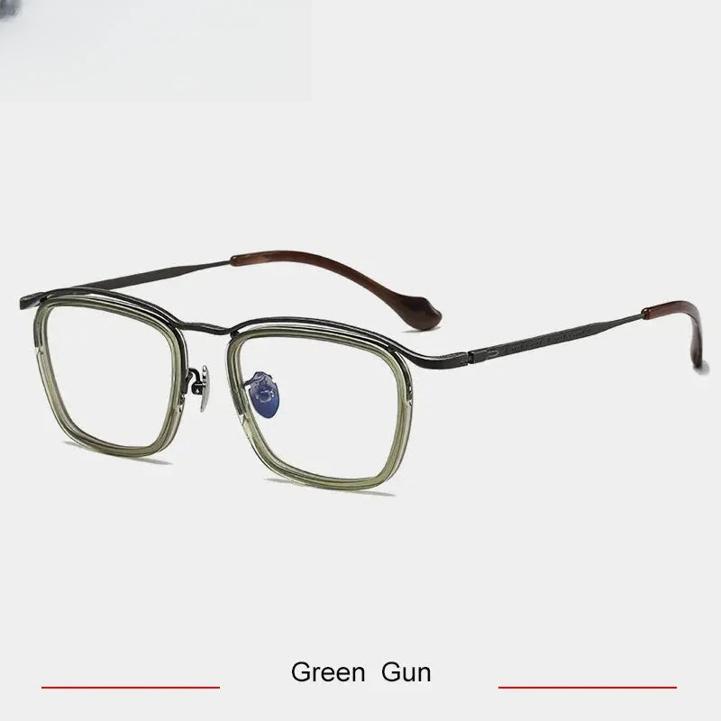 Men's Square Full Rim Titanium Prescription Glasses 35916 — view 5 | Rx Spectacle