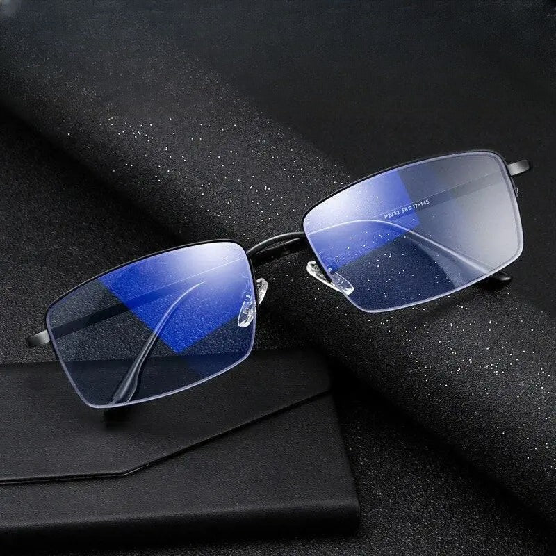 Unisex Rectangular Full Rim Alloy Prescription Glasses 2332 — view 1 | Rx Spectacle