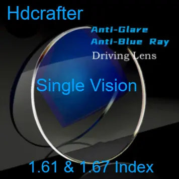 Single Vision Anti Glare Anti Blue High Index Driving Lenses — view 1 | Rx Spectacle
