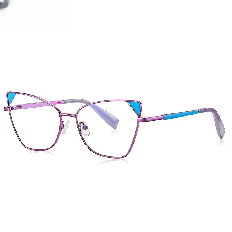 Women's Cat Eye Full Rim Titanium Reading Glasses 3046 — view 12 | Rx Spectacle